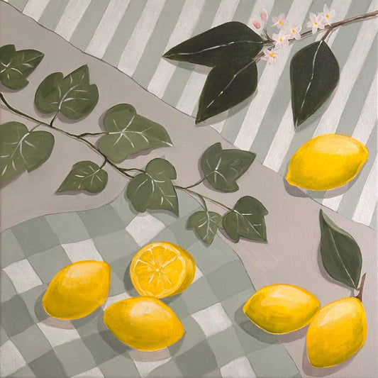 Lemons and Ivy on Table