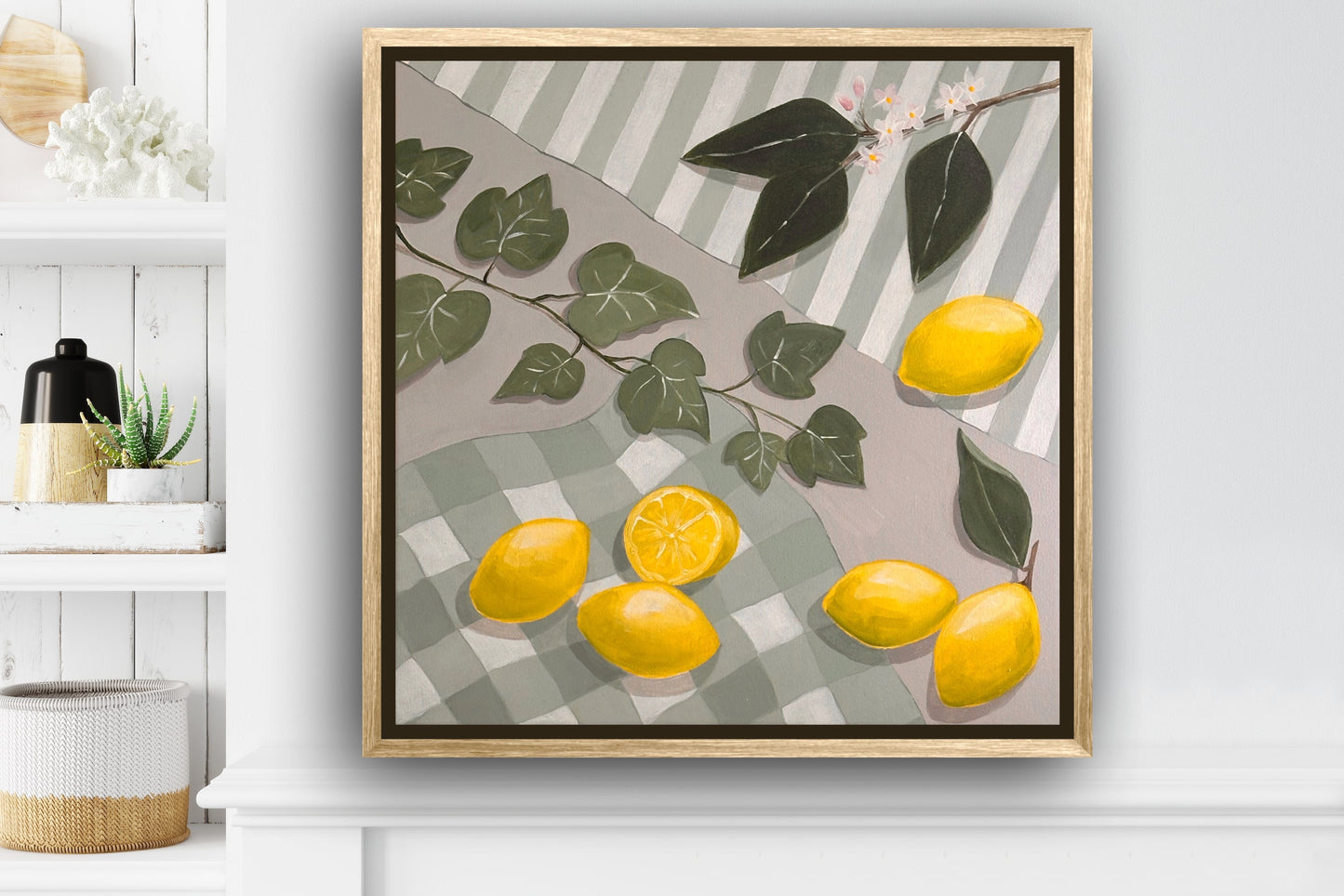 Lemons and Ivy on Table