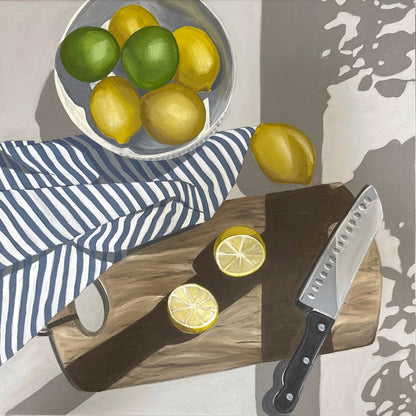 Lemons On Chopping Board