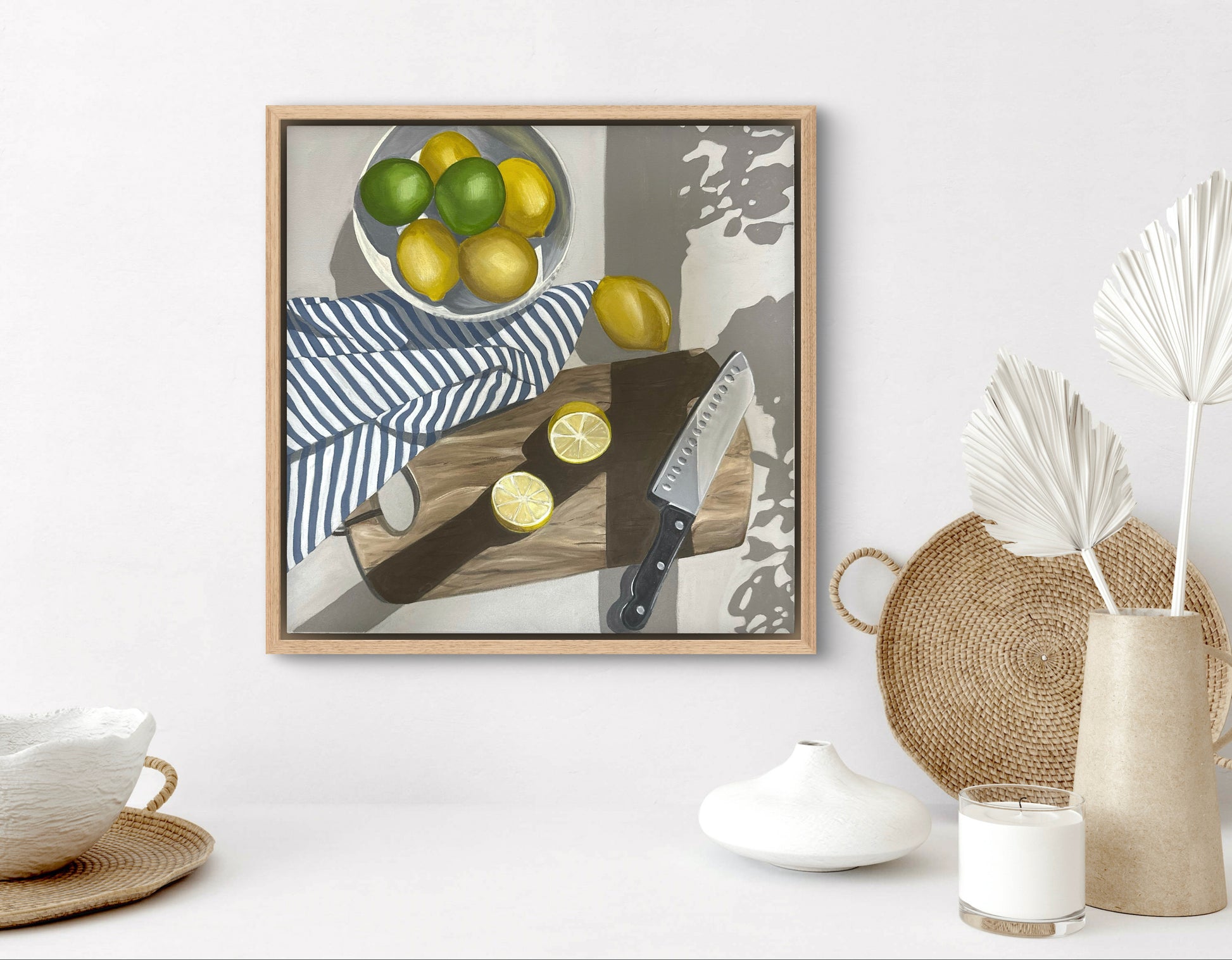 Lemons On Chopping Board