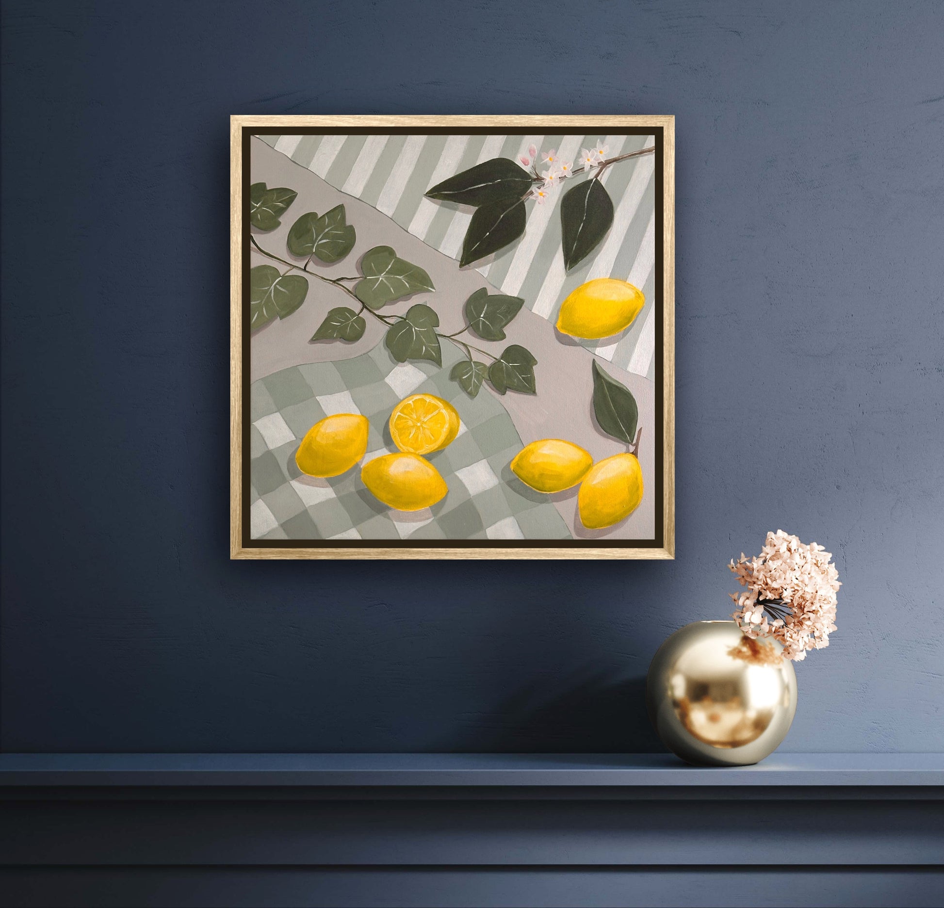 Lemons and Ivy on Table